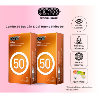  Combo 24 Bao Cao Su Gai Li Ti Và Gân CARELATEX 50 Kéo Dài Thời Gian Nhiều Gel Bôi Trơn bcs gai gân 