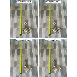 Combo 4 nan cacbon xanh dạ quang tặng kèm 2 pass và dây chặn 85cm -1m1-1m25-1m4 xanh chuối làm diều 1m7, 2m, 2m5 , 3m