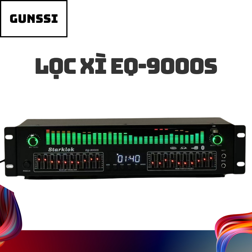 Equalizer Starklok EQ-9000S – Lọc âm 2 kênh, Màn LED, USB, Hỗ trợ Mic, Cải Thiện Âm Thanh