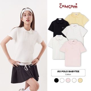 Áo Polo Basic Babytee Bycamcam Cho Nữ Vải Cá Sấu Cotton Logo Thêu Túi Ngực APN007