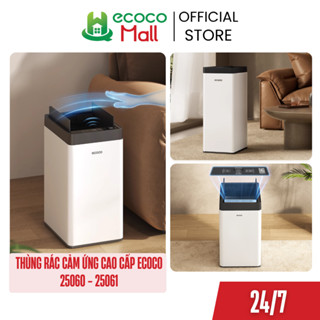Thùng rác cảm biến sạc ECOCO 21L và 30L thông minh 6in1 thế hệ mới nắp mở đôi cảm ứng tự động đóng chậm,ngăn mùi cao cấp