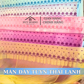 Màn / Mùng Dây Tuyn Thái Mắc 4 Góc - Mắc Màn Khung Họa Tiết Thêu Hoa  - Màn / Mùng Chống Muỗi - Xưởng Màn Huy Hoàng