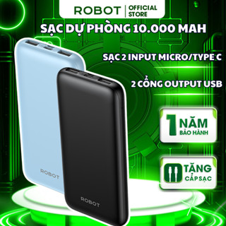  Combo Dây Cáp Sạc Và Sạc ROBOT RT12  RT190S Có 2 Cổng Ra USB & 2 Cổng Vào Micro Type-C Nhỏ Gọn- Bảo Hành 1 Đổi 1 