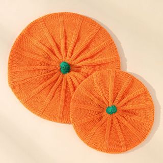 Mũ Len Đôi Cho Người Lớn Và Trẻ Em Giữ Ấm Mùa Đông Mẫu Halloween Bí Ngô M68