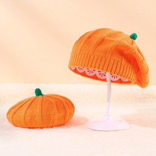 Mũ Len Đôi Cho Người Lớn Và Trẻ Em Giữ Ấm Mùa Đông Mẫu Halloween Bí Ngô M68
