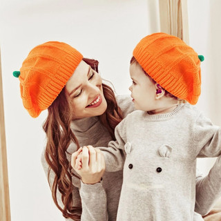 Mũ Len Đôi Cho Người Lớn Và Trẻ Em Giữ Ấm Mùa Đông Mẫu Halloween Bí Ngô M68
