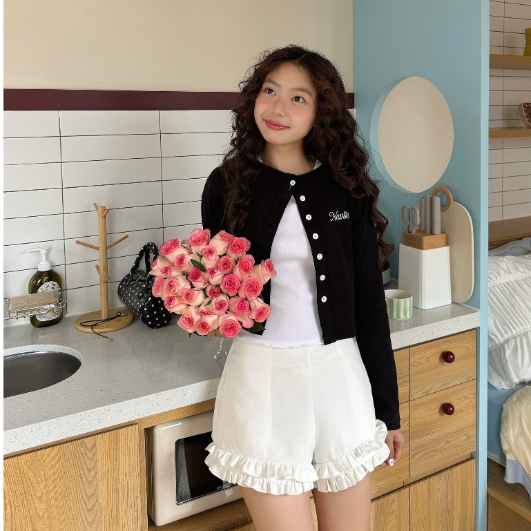 NAVIE -  ( MUA 1 KÈM 1 DÂY NƠ ) Quần short ngắn AMY line phối bèo 2 lớp thời trang nữ | BigBuy360 - bigbuy360.vn