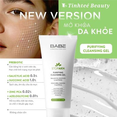 Sữa rửa mặt BABE lợi khuẩn dành cho da dầu mụn Stop Akn Purifying Cleansing gel 200ML