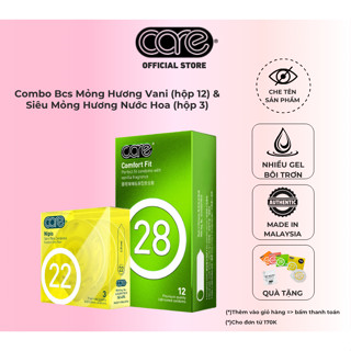  Combo bcs siêu mỏng CARE 22 và CARE 28 nhiều gel bôi trơn kéo dài thời gian - CARE 22 3c CARE 28 3c 
