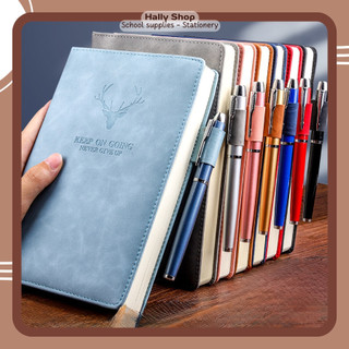  Sổ tay ghi chép bìa da PU chống thấm nước A5 180 tờ notebook tập lên kế hoạch - Hally shop 