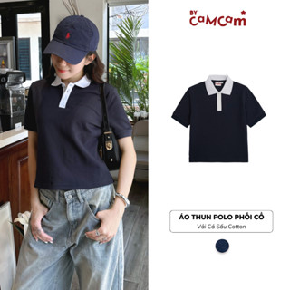 Áo Thun Polo Phối Cổ Trắng Bycamcam Basic Năng Động Dễ Phối Đồ Cho Nữ Xuân Hè 2025 APN020