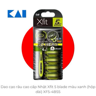 [CHÍNH HÃNG] Dao cạo râu 5 lưỡi 4 đầu thay Nhật Xfit 5 Blade sắc bén có gel cạo êm (hộp dài)