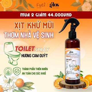 [MUA 2 GIẢM 44K] Xịt Khử Mùi Nhà Vệ Sinh, Thơm Toilet, Hương Cam Quýt Tươi Mát, Thành Phần Thiên Nhiên An Toàn