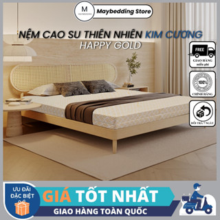 Nệm Cao Su KIM CƯƠNG Happy Gold, Bao Gồm Áo Bọc Gấm Cao Cấp, 100% Cao Su Tự Nhiên - Hàng Chính Hãng