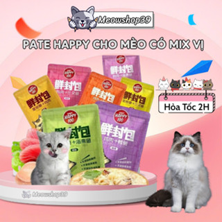 (Hỏa Tốc đến 19H) (COMBO 10 - 20 gói) PATE WANPY HAPPY 100 - 70gr - Pate Happy cho Mèo có mix vị