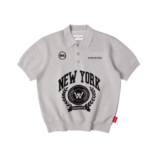 “WHENEVER” Áo Polo Len - NY KNIT POLO SHIRT / GREY