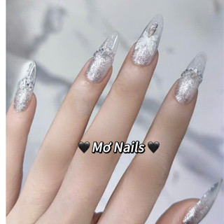   Tặng hộp keo  Nail Box Thiết Kế Nhũ Flash Trong Suốt Đầu Móng Cho Cô Dâu M34 