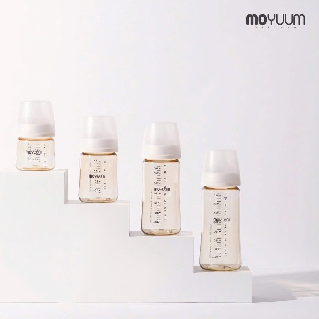 BÌNH SỮA MOYUUM 170ml / 270ml - PPSU cao  cấp ( Tuỳ Chọn núm) Thế Hệ 3