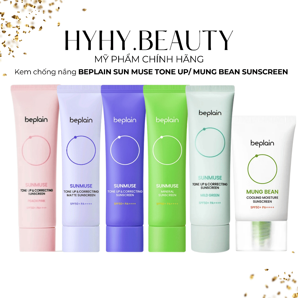 Kem chống nắng BEPLAIN SUNMUSE/ MUNG BEAN COOLING MOISTURE SUNSCREEN SPF50+ PA++++