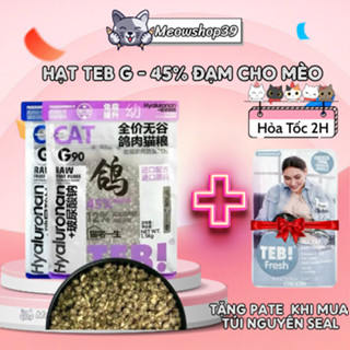 (Hỏa Tốc đến 19H) (Bao 10kg) Hạt Teb G dành cho Mèo không độn ngũ cốc, Hạt Topping Ruốc sấy chính hãng Tomsmeca