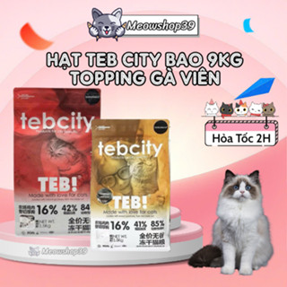 ( BAO 9KG ) Hạt TEB City cao cấp có topping, Grain Free dành cho mèo mọi lứa tuổi