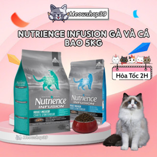 (Hỏa Tốc đến 19H) (BAO 5KG) Hạt Nutrience Infusion bao 5kg Cho Mèo - Gà & Rau Củ Quả