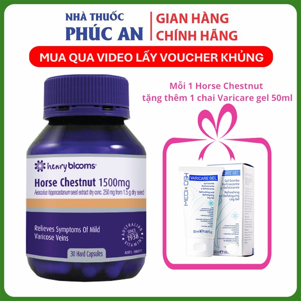 TPBVSK hỗ trợ suy giãn tĩnh mạch Henry Blooms Horse Chestnut 1500ml 30 viên