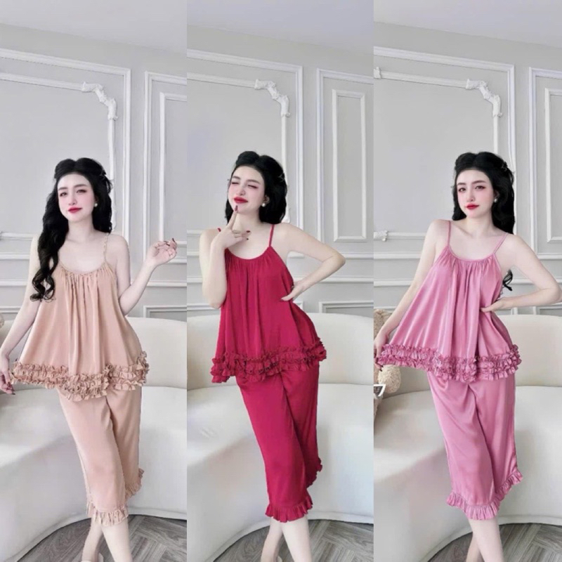 Đồ bộ mặc nhà lụa tiểu thư -size 45kg đến 60kg