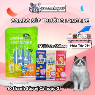 (Combo 13 gói) Súp Thưởng Langlike & ShiLang cho Mèo mọi lứa tuổi, Thức ăn ướt dành cho Mèo