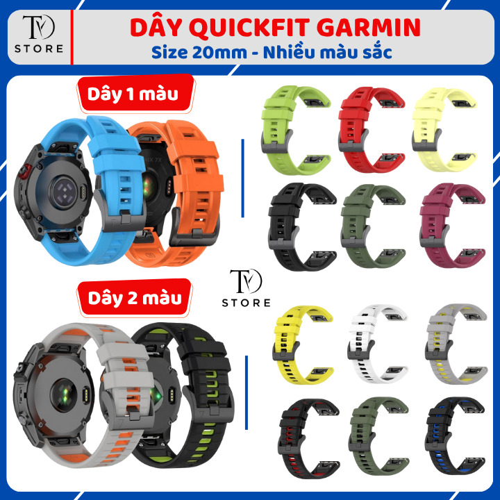 Dây đồng hồ Garmin Fenix 8s 43m , Fenix 7s, Fenix 6s, Fenix 5s, Epix Gen 2 42mm dây cao su quickfit 