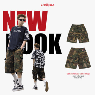 Quần short jeans Camelism camo Denim form rộng unisex nam nữ menswear 