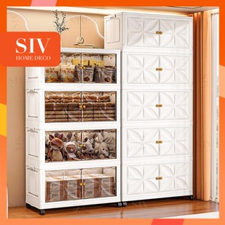  50cm SIV Tủ Nhựa Đựng 3 4 5tầng-Trong suốt làm dày công suất lớn tủ bếp Đa Năng,Bố cục cánh hoa 