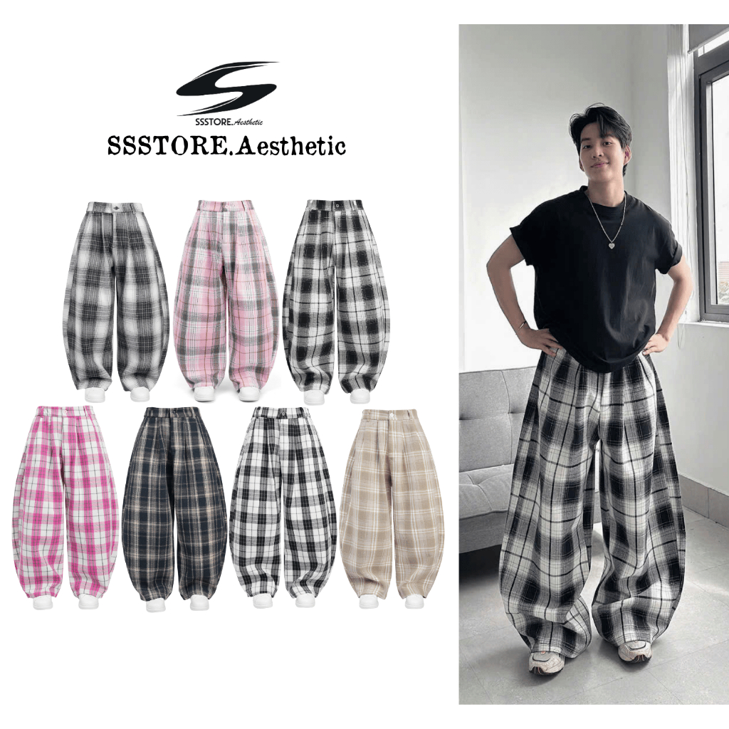 [SẢN PHẨM MỚI] Quần Flannel Dài Ống Cong Vải Ép Hàn Form Rộng Unisex Tôn Dáng Nhiều Màu | SSSTore.Ae