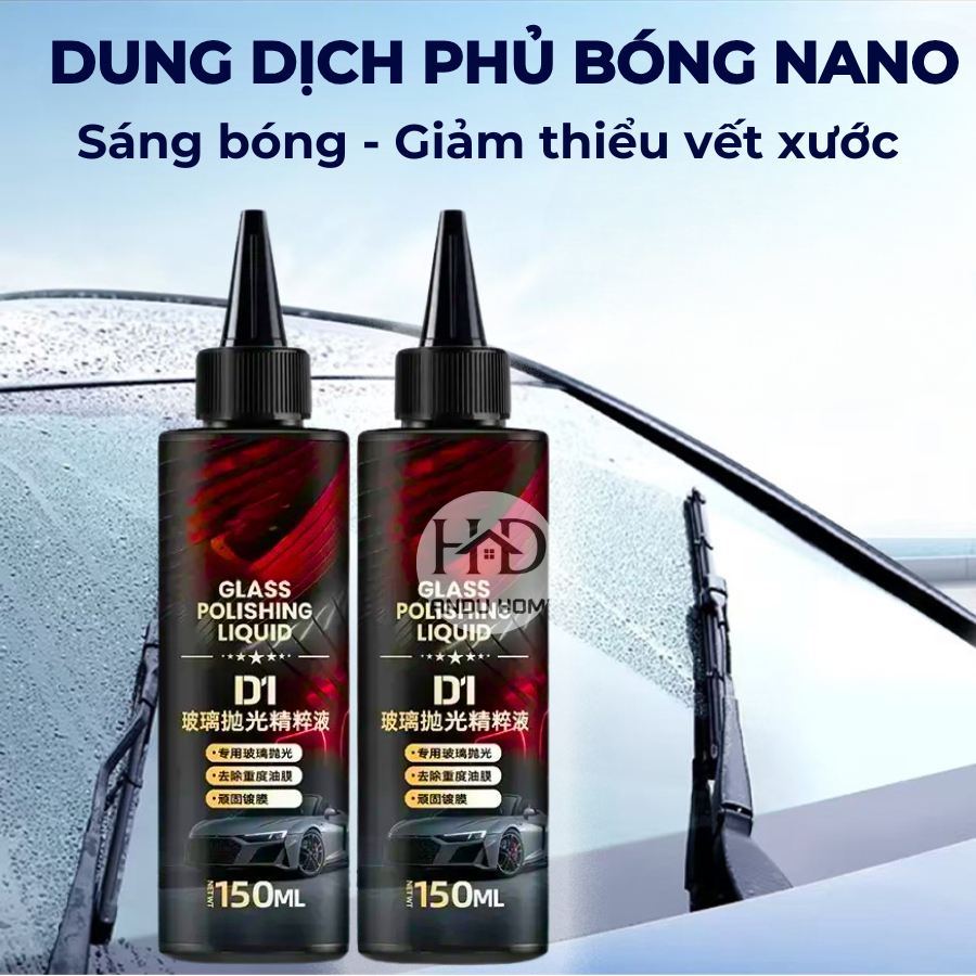 Xịt Nano Chống Bám Nước Kính Ô Tô 150ml, Dung Dịch Phủ Bóng Nano – Làm Sạch, Làm Sáng, Tăng Tầm Nhìn An Toàn
