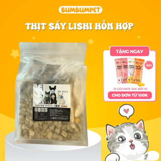 Thịt Sấy Hỗn Hợp Lishi Cho Chó Mèo – Đa Dạng Vị, Giàu Đạm, Thơm Ngon – Đồ Ăn Vặt Cho Boss - BumBumPet