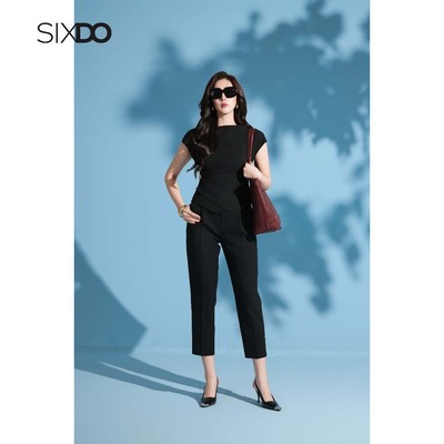 Quần âu baggy đen SIXDO (Black Woven Baggy Pants)