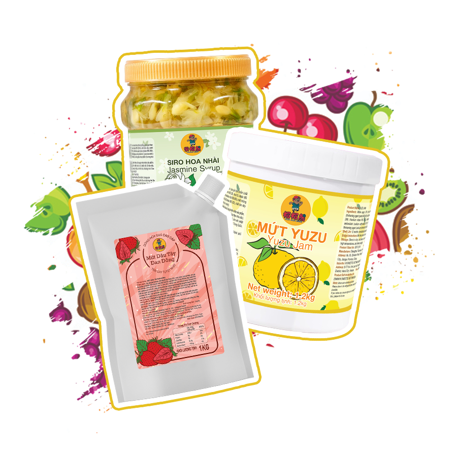 Gấu LerMao - maomao -Túi Mứt 1kg vị Đào / Dâu / Xoài / Lá Dứa / Dâu Tằm / Thanh Mai / ép táo / Lê