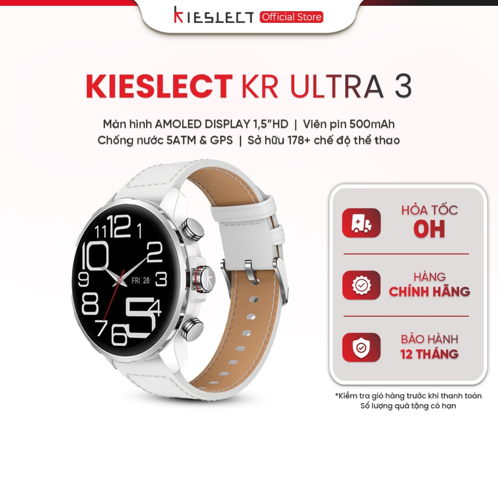 Đồng hồ thông minh Kieslect KR Ultra 3 - 1.5" HD AMOLED Display - VO2 Max và phát hiện ngưng thở khi ngủ | BigBuy360 - bigbuy360.vn
