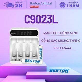  Combo sạc 1.2V C9023L và pin AA AAA - Sạc thông minh màn hình LCD -  BẢO HÀNH 1 NĂM  - BESTON 