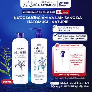  Lotion Hatomugi Ý Dĩ Dưỡng Ẩm Làm Sáng Da 500ML Reihaku Hatomugi Naturie Nước Hoa Hồng Dưỡng Trắng Da 