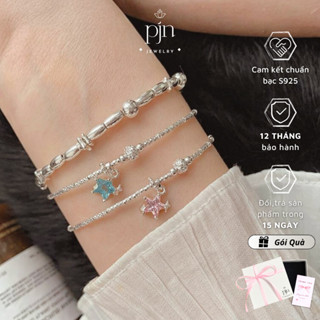 Lắc Tay Nữ Bạc 925 Charm Ngôi Sao Xinh Xắn Đốt Ống Tre Phá Cách – Vòng Tay Hàn Quốc Dễ Thương Dành Cho Nàng