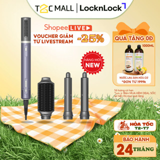  Máy Sấy Tóc Tạo Kiểu LocknLock Multi Hair Styling Dryer- 4 Đầu Phụ Kiện Sấy Duỗi  ENA526GRY-T2CMALL 