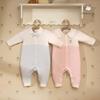 Bộ bodysuit cho bé gái bé trai chất liệu sợi tre dài tay ABBIEOH cài nút dọc dễ thương 0 - 18M BD790 BD798 BD809 BD805