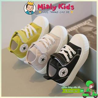 Giày Thể Thao Cao Cổ Canvas Cho Bé Trai Bé Gái Từ 1-7 Tuổi Phong Cách Thời Trang Nhẹ Mềm Êm Ái