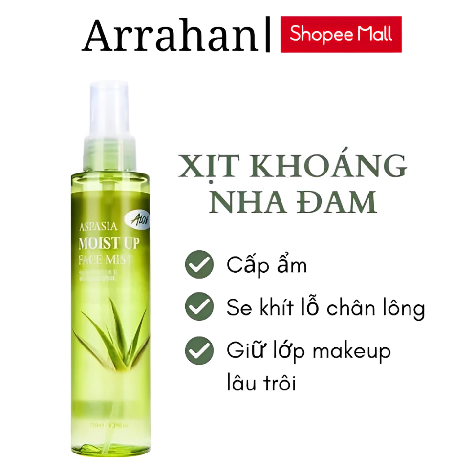  Xịt Khoáng Cấp Ẩm Dưỡng Da Nha Đam Aspasia Moist Up Face Mist Hàn Quốc 150ml 