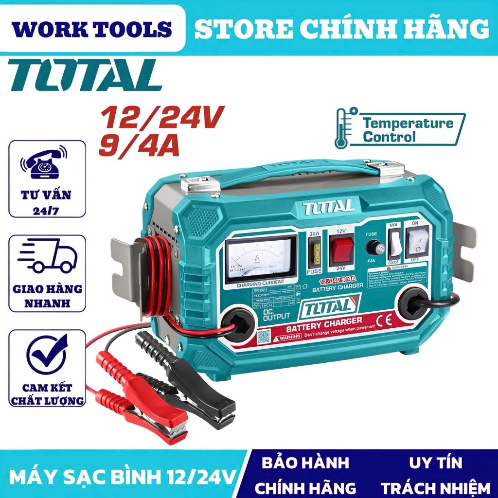 TOTAL MÁY SẠC BÌNH 6V/12V  12V/24V  TBC1601 / TBC1501