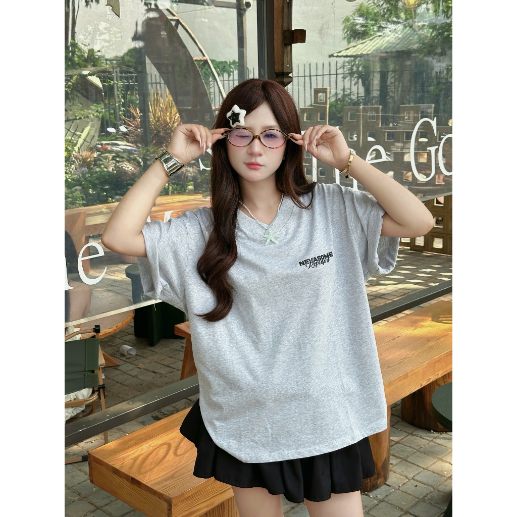 Áo Thun V - Neck Boxy Tee Represent Nevasome Cotton 250gsm Local Brand Tay Lỡ Form Boxy Rộng Nam Nữ | BigBuy360 - bigbuy360.vn