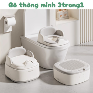  Bô cho bé vệ sinh 3 trong 1 khử mùi tựa lưng chống trơn trượt Bô vệ sinh cho bé bồn cầu di động thông minh chắc chắn 