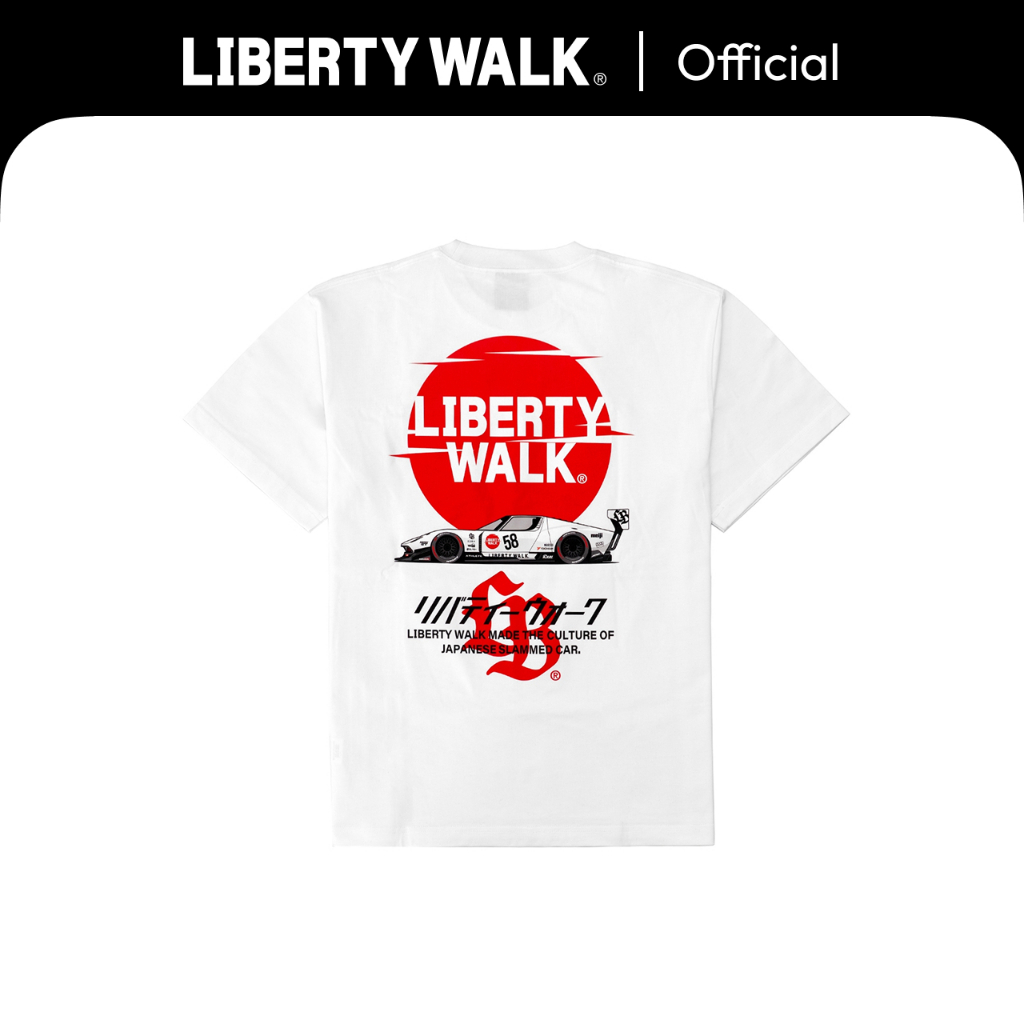 Liberty Walk Sunrise Logo Miura Tee White LBWK