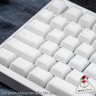  Keycap WOW - Trắng chữ trắng - Cherry profile - ABS doubleshot - Nút bàn phím cơ trắng 
